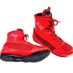 Dr. KO Botines de Boxeo. Zapatos de Boxeo, Zapatillas de Boxeo, Calzado de Boxeo, Botas de caña Alta de Boxeo 41 EU, Rojo 