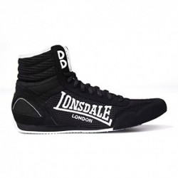 LONSDALE BAMBINO CONTENDER JUNIOR - BOXE STIVALI PER BAMBINI, TAGLIO MEDIO, CON LACCI, LEGGERO, NERO E BIANCO