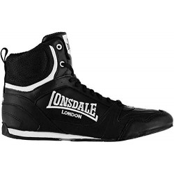 LONSDALE BOTAS DE BOXEO PARA HOMBRE CON CORDONES Y ZAPATOS DEPORTIVOS, COLOR NEGRO, TALLA 44 EU