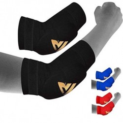 RDX - CODERA PARA MMA, DEPORTES DE CONTACTO, MUSCULACIÓN O TENDINITIS, COLOR NEGRO, TAMAÑO MEDIUM