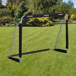 RELAXINGDAYS BLACK, 110 X 150 X 75 CM PORTRY FOOTBALL CHILDREN AND ADULTS WITH NET FOR GARDEN, IRON AND POLYESTER, GRAY