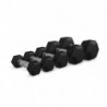 MANCUERNAS HEXAGONALES GOMA NEGRO (JUEGO 18 PARES: 2,5 KG A 45 KG, 855 KG)