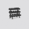 SOPORTE PARA MANCUERNAS HEXAGONALES ZIVA PERFORMANCE DE 3 ALTURAS