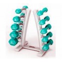 RACK PARA 5 PARES DE MANCUERNAS HEXAGONALES ZIVA CHIC PARA GIMNASIO