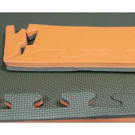 SOL TATAMI PUZZLE 2 CM - VERT FONCÉ ET ORANGE