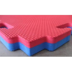 SUELO TATAMI PUZZLE 4 CM - AZUL Y ROJO