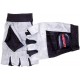 GUANTES DE GIMNASIO LICRA/PIEL negro y gris