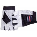 GUANTES DE GIMNASIO LICRA/PIEL negro y gris