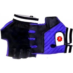 Gants LICRA/PIEL noirs et bleus