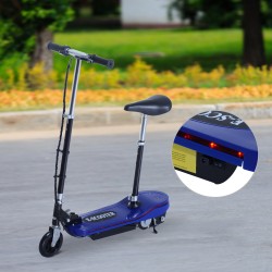 Dobrável skater elétrico com luz led - cor azul.