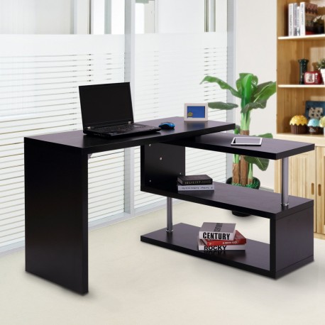 Pc desktop table with 2 shelves for.