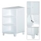 Eckschrank für Badezimmer mit 1 Tür und 3 sind.