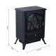 Mobile electric fireplace type stove standing 900W/18...