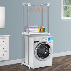 Shelf for washing machine with hooks wheels - color.