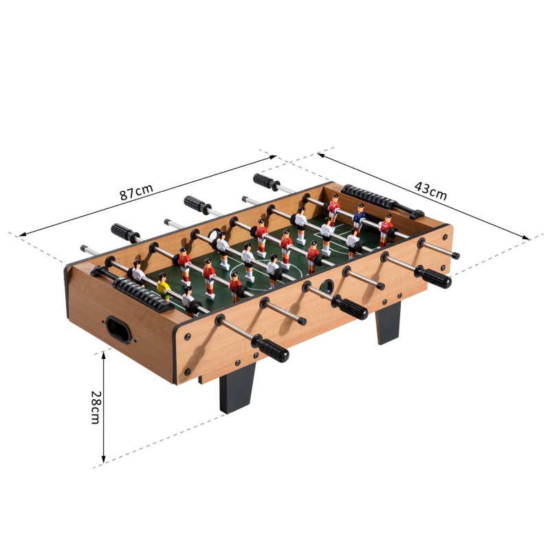 HOMCOM Mesa Multijuegos Mesa de Juegos Diseño 4 en 1 Futbolín Hockey Billar  Ping-pong Sobremesa para Niños y Adultos Accesorios Incluidos Diversión  86,5x43,5x64 cm