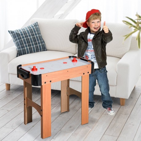 Air hockey wooden table game with fan 2.