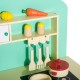 Wooden toy cook with 12 pair accessories.