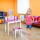 Children's dressing room with stool and princess mirror.