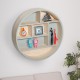 Mueb wood round wall pendant shelf.