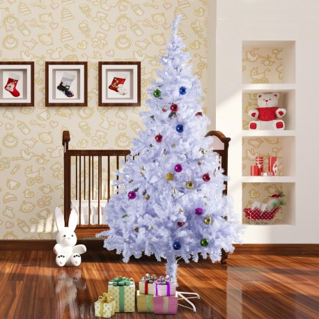 Altezza albero di Natale 210cm + decorazione alberi inclusi 1050 rami bianchi