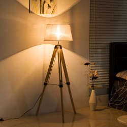 Modern foot lamp with garlicable height tripod.