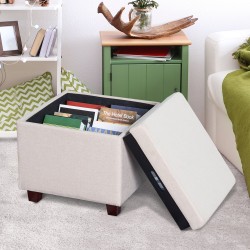 Puff stool storage with ac lid.