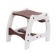 Homcom chair tronna and rocker 3 in 1 baby slug - brown color - hdpe, pp, oxford - 64x50x105cm