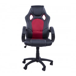 Cadeira para escritório preto vermelho pv + pvc ø71 x 61cm...