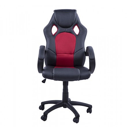 Chaise pour bureau noir rouge pv + pvc ø71 x 61cm...