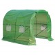 Green greenhouse transparent polyethy steel.