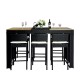 Bar + 6 stools for garden and terrace - c.