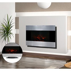 Chimenea Eléctrica de Pared con Luces LED - Color P...