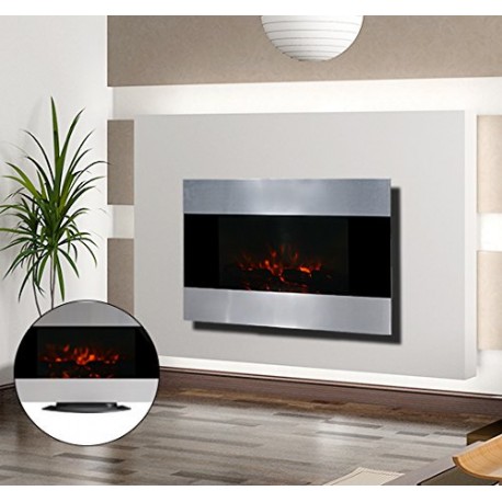 Electric wall fireplace with LED lights - color p.