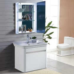 Roupeiro de casa de banho com espelho e luz led tipo bot móveis.