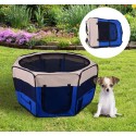 Parque Mascotas Azul y Beige Tejido Oxford 114x114x...