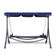 Dark blue hammock 215x130x168cm metal tube fabric.