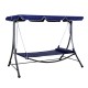 Dark blue hammock 215x130x168cm metal tube fabric.