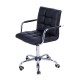 Chaise de bureau pu + pvc noir 52,5x54x82-94cm...