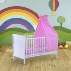 Baby cot pink wood 140x70x147cm...