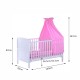 Lettino per bambini in legno rosa 140x70x147cm...