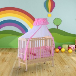 Baby cot pink wood 90x54x140cm...