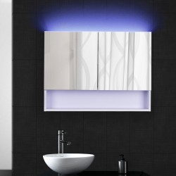 Salle de bain miroir blanc verre 60x80x15cm...