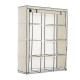 Faltbarer Kleiderschrank Stoff Creme 131x46x169cm...