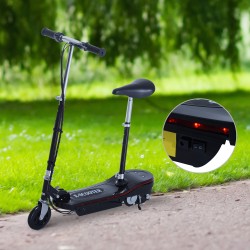 Patineur électrique pliant avec lumière LED - couleur noire.