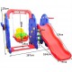 Balanço com slide e cesta de basquete para crianças - plástico - 167x164x120cm