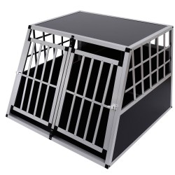 Pawhut hermetic transport cage for dogs - aluminum and plywood - 104x91x69cm