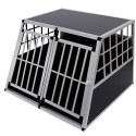 Pawhut hermétique cage de transport pour chiens - aluminium et contreplaqué - 104x91x69cm