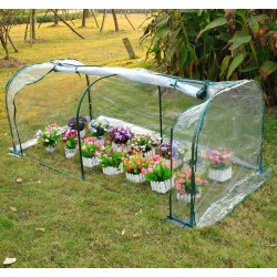 Aussunny transparentes Gewächshaus für Garten oder Terrasse - Stahl, Kunststoff und Polyethylen - 200x100x80 cm