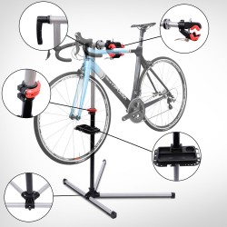 Unterstützung für Fahrradreparatur - schwarz und silber - Stahl - 100x56x190cm