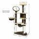 Rascador Gato Altura 153x65x50cm Arbol Poste para Arañar Centro Actividades